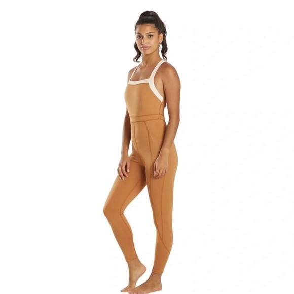 Free People FP Movement Rebel Onesie jumpsuit in Burnt Topaz size Small - Picture 2 of 7